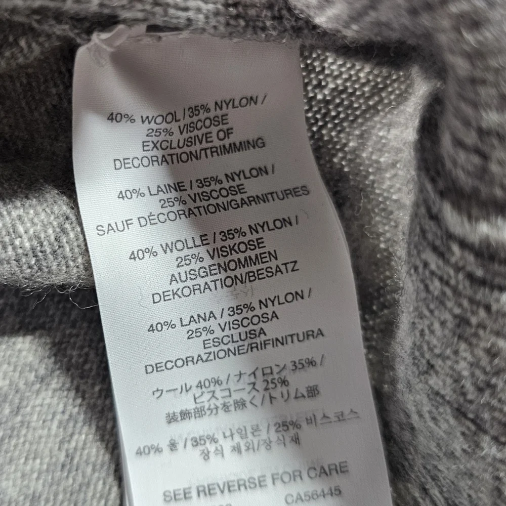 J.CREW Embellished Front GREY Sweater: Size S